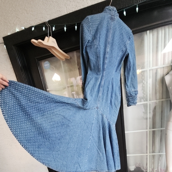 VERY RARE VINTAGE 70’s WESTERN JEAN DRESS - Picture 4 of 16